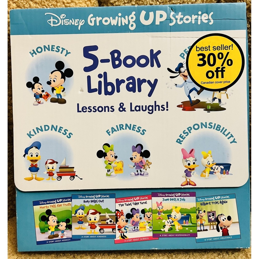 Disney Growing UP Stories 5-Book Box Set Blue Kids Honesty Kindness Fairness